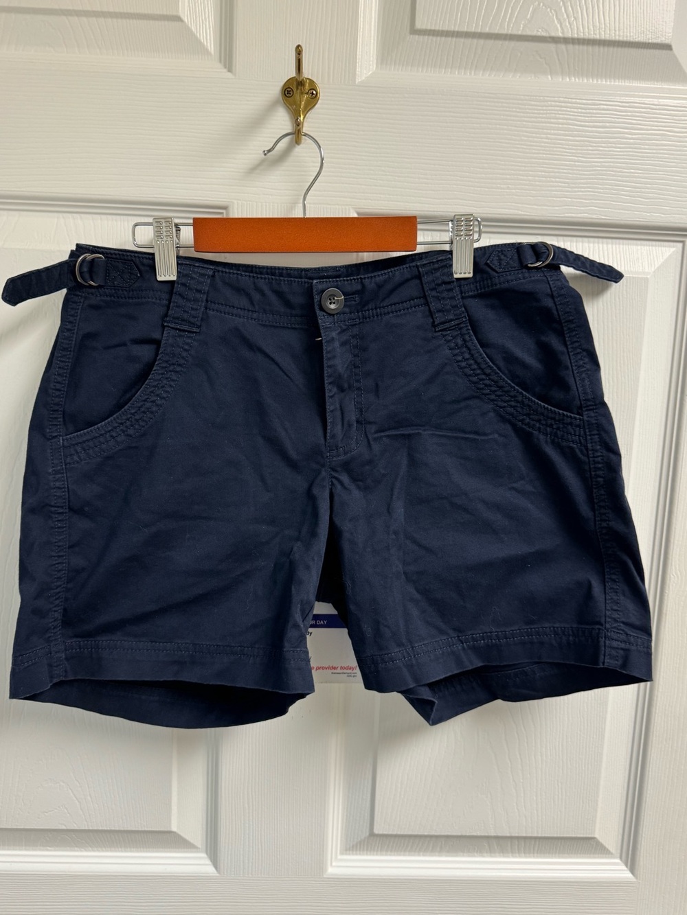 Athleta Women's Navy Casual Organic Cotton Shorts Cargo Utility Hiking Outdoor 6